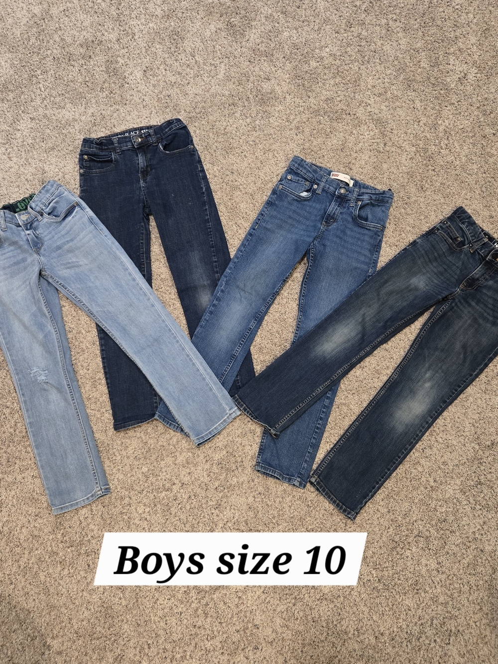 Levi's Boys Straight Jeans in Light Blue, Medium Blue, Dark Blue